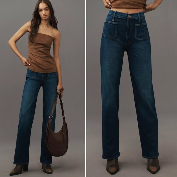 NEW MOTHER Patch Pocket Rambler Zip Sneak Jeans These Boots Are Made For Walking